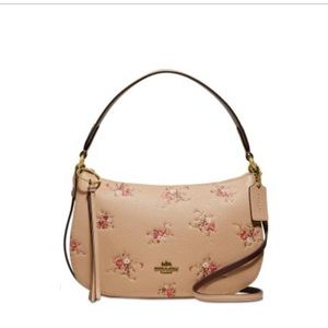 NWOT Coach Floral Print Leather Sutton Crossbody in Beechwood and Brass
